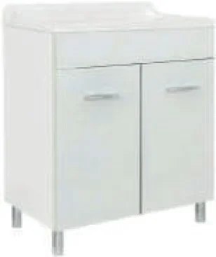 LAVATOIO CON MOBILE IN LEGNO E VASCA IN ABS CON STRIZZATOIO