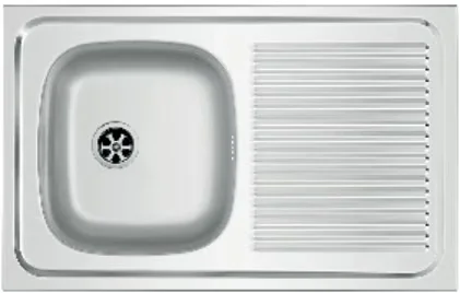 LAVELLO APPOGGIO IN ACCIAIO INOX MOD. LA02 CM 80x50