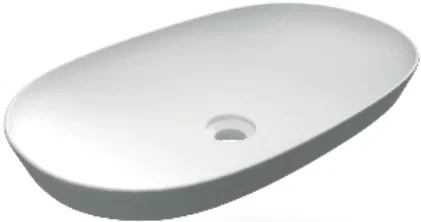 LAVABO AD INCASSO OVALE ALLUNGATO SENZA FORO VARIANT 60 X 36 CM