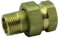 RACCORDO DIRITTO MF 3 PEZZI OTTONE GIALLO