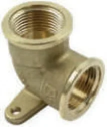 GOMITO A 90° FF CON FLANGIA IN OTTONE GIALLO