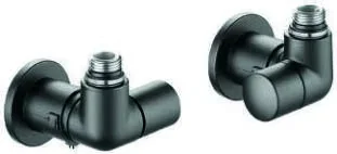 VALVOLA TERMOSTATIZZABILE + DETENTORE DOPPIA SQUADRA NERO VERSIONE SX