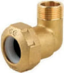 GOMITO MASCHIO IN OTTONE PER TUBO PE