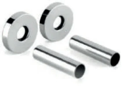 2 PZ ROSETTA OTTONE CROMATO CON TUBETTO