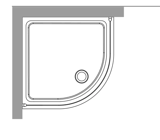 Retrò Cabina doccia semicircolare DX/SX per piatto doccia semicircolare 90x90