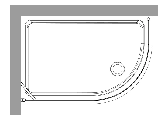Retrò Cabina doccia semicircolare DX per piatto doccia 80x120 DX