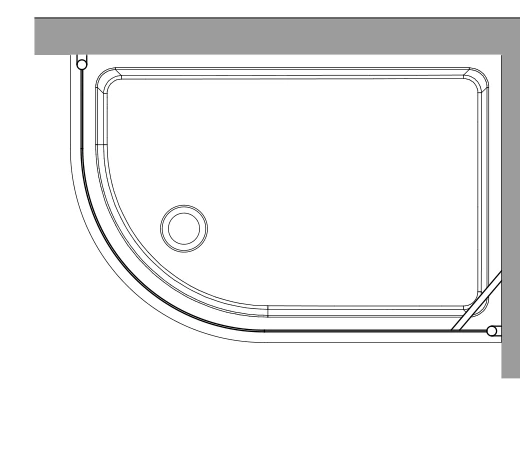 Retrò Cabina doccia semicircolare SX per piatto doccia 80x120 SX