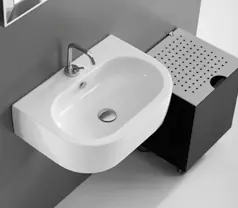 Flo Lavabo 50x40 sospeso o appoggio monoforo