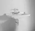 Waldorf Lavabo 80x55 sospeso e su colonna monoforo (tre fori a richiesta)