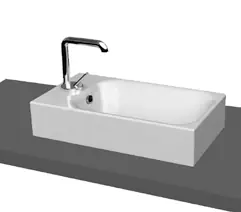 Cento Lavabo 45x25 appoggio monoforo (4 lati smaltati)