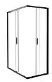 Porta Scorrevole RAPID apertura ad angolo h2000 vetro trasparente 6mm e profilo nero