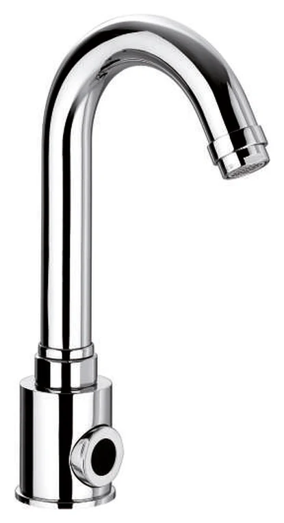 Rubinetto elettronico per lavabo con comando a fotocellula elettronica, sistema antivandalo, filtro, senza scarico — 00E101