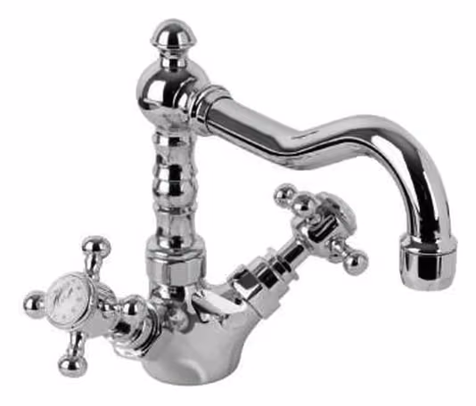 Adams Monoforo per lavabo con bocca girevole, scarico da 1” 1/4 e tappo a copertura totale — 523240
