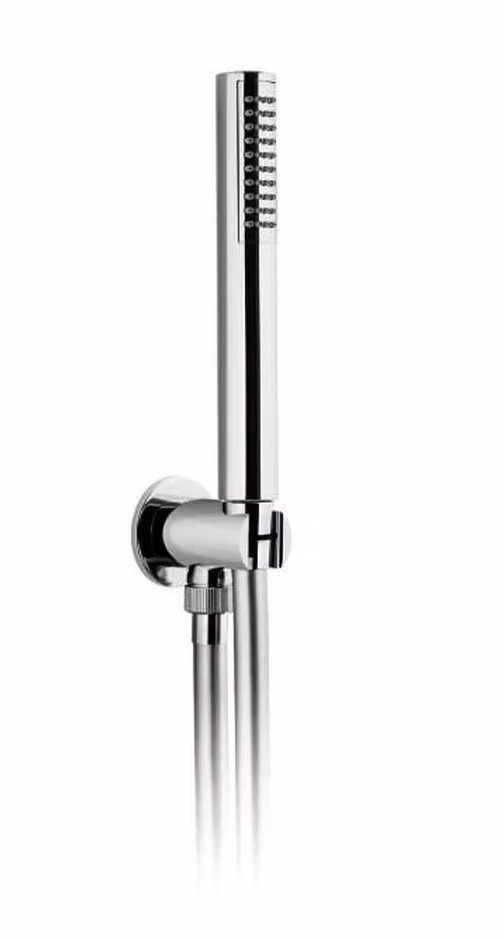 Supporto doccia fisso in ottone con erogazione, flessibile 1,5m e doccetta in abs Ø 26mm — 9910R7