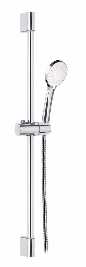 Asta per doccia in ottone, Ø 22mm, con supporto doccia orientabile in abs, flessibile doppia aggraffatura 1,5m e doccetta 3 getti in abs — 9920U8