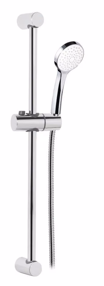 Asta per doccia in ottone, Ø 19mm, con supporto doccia orientabile in abs, flessibile doppia aggraffatura 1,5m e doccetta in abs — 9920Z1