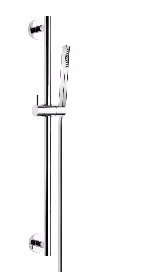Asta per doccia in ottone, Ø 20mm, con supporto doccia orientabile in ottone, flessibile doppia aggraffatura 1,5m e doccetta in ottone 25x25mm — 9958A3