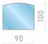 Pedana in vetro — 90x100